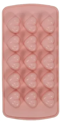 Produktbild von Antihaft Silikonform für Pralinen in Herzform, rot & pfirsichfarben, 21,9 x 10,6 x 2 cm