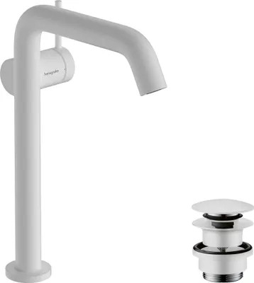 Produktbild von hansgrohe Tecturis S Einhebel-Waschtischarmatur 240 Fine CoolStart, für Aufsatzwaschtische mit Push-Open Ablaufgarnitur, EcoSmart+, 73370700