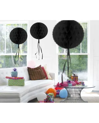 Produktbild von Schwarzer Wabenball für die Halloween-, Faschings- & Geburtstagsparty | 30cm
