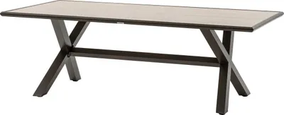 Produktbild von Gartentisch "axiome" praline & braun 8-sitzer aus aluminium - Hespéride
