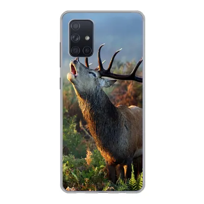 Produktbild von MuchoWow® Handyhülle Schutzhülle Hülle für Samsung Galaxy A51 5G Hirsche - Wald - Nebel Silikon Softcase Handy Hülle - Abbildung