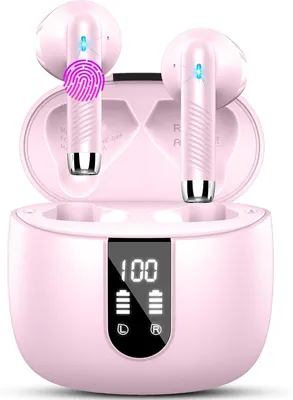 Produktbild von Kabellose Bluetooth 5.4 Kopfhörer In-Ear mit ENC Geräuschunterdrückung, 30h Akku, LED Display, IP7 wasserdicht, USB-C Schnellladung
