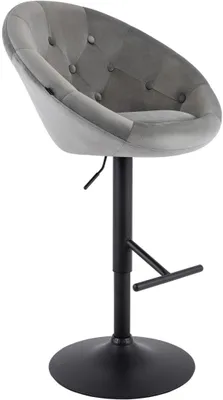 Obrázok produktu pre Barová stolička s čalúnením z velúru, kovovým rámom, nastaviteľnou výškou, otočná o 360°, polstrovaná, s podnožkou, moderný dizajn