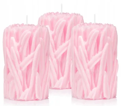 Image de Drobo TRAWA Bougies décoratives Lot de 3 Roses