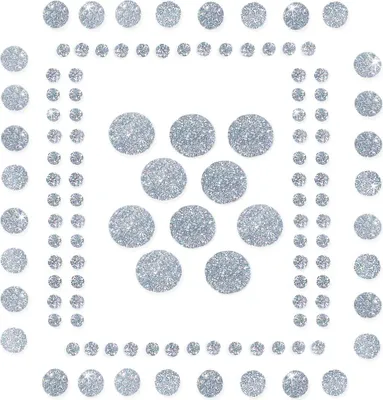 Produktbild von Oblique Unique 120 Punkte Sticker Aufkleber Set mit Glitzer Scrapbooking - silber