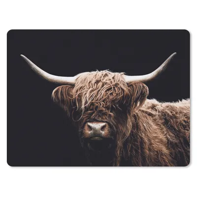 Produktbild von MuchoWow® Mauspad Mousepad Schottischer Highlander - Schwarz - Horn 40x30 cm - Mousepads - Maus Mat - Pad - Mausunterlage - Anti Rutsch