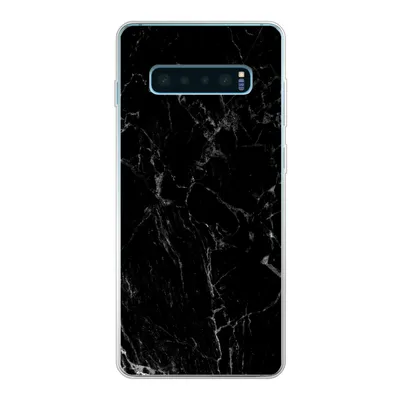 Produktbild von MuchoWow® Handyhülle Schutzhülle Hülle für Samsung Galaxy S10 Plus Marmor - Schwarz - Naturstein Silikon Softcase Handy Hülle - Schutzhülle