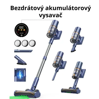 Obrázek produktu pro Laresar Aku Vysavač 75000Pa – Bezdrátový Tyčový Vysavač 650W, až 90 min provoz, LED Smart displej, odnímatelná baterie, ruční vysavač na podlahy