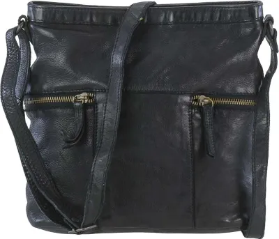Produktbild von Bear Design Tasche Leder Schultertasche Umhängetasche klein schwarz Damen Frauen CL35556-black