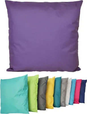 Produktbild von Outdoor Lounge Kissen 45x45cm Dekokissen Inkl. Füllung Wasserfest Sitzkissen Garten Stuhl Lotus Effekt , Farbe:Lila