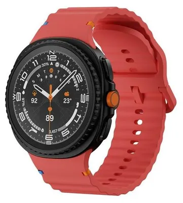 Produktbild von By Qubix Classic Wave Silikonarmband - Rot - passend für Samsung Galaxy Watch 8 Classic - 46 mm
