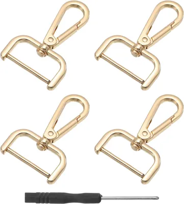 Imagen del producto de Ganchos giratorios, de 32 mm, color dorado, con sistema de cierre metálico desmontable, para llaveros