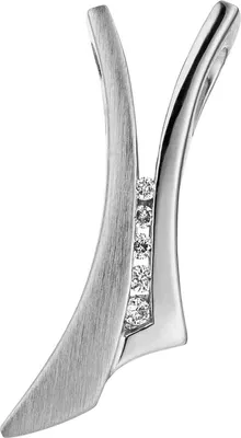 Produktbild von JOBO Anhänger 585 Gold Weißgold teil matt 5 Diamanten Brillanten Weißgoldanhänger