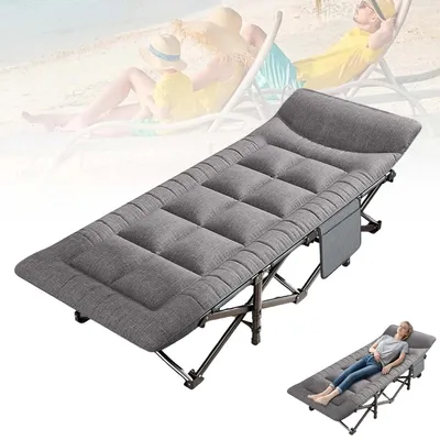 Produktbild von Faltbares Campingbett/Fischerstuhl mit Seitentasche