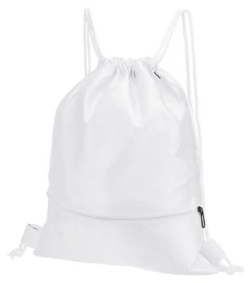Image de Omgoods - Sac de sport avec cordon de serrage et fermeture éclair - Sac à dos étanche pour hommes et femmes - Blanc