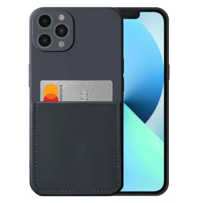 Obrázek produktu pro Silikonové pouzdro Smartphonica pro iPhone 13 Pro s držákem na karty a měkkým vnitřkem - černé