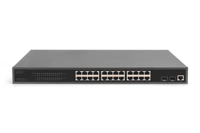 Image de DIGITUS DN-95359 DIGITUS Commutateur 19" Gigabit Ethernet PoE, 24 ports, administrable