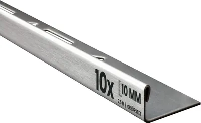 Produktbild von 10x L-Profil Edelstahlschiene Fliesenschiene Fliesenprofil L250cm 10mm gebürstet