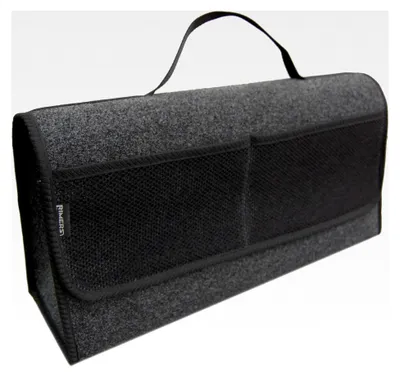 Produktbild von Kofferraumtasche Schwarz Auto Tasche Zubehörtasche Car Boot Organiser Toolbag 50x16x25cm mit Klettverschluss