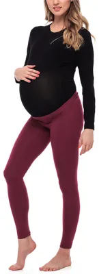 Image de Leggings de grossesse longs en viscose Be Mammy BE20-253 (bordeaux, XXL)
