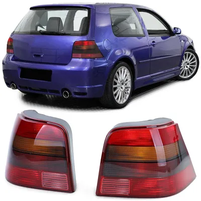 Image de Feux arrière rouges/noirs pour VW Golf 4 (IV) à partir de 1997-2003