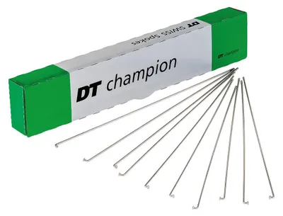Immagine prodotto di Raggi DT Swiss Champion M 2x256 mm, acciaio inossidabile, senza nippli, argento (confezione da 100)