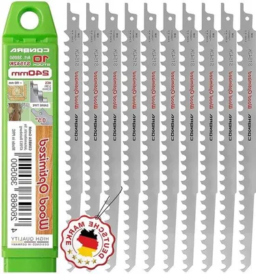 Obrázek produktu pro Pilové listy pro přímočaré pily na dřevo, 10 kusů, S1542K – 240 mm – pilový list Tiger s protilehlými zuby