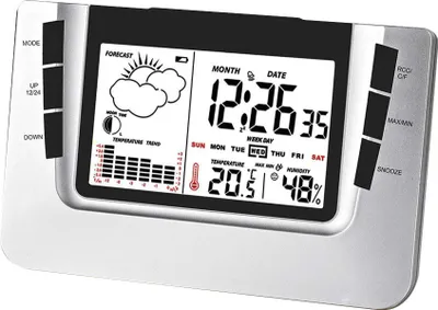 Immagine prodotto di Misuratore elettronico digitale multifunzionale Temperatura Umidità LCD Timer Luminoso Previsioni del tempo Sveglia