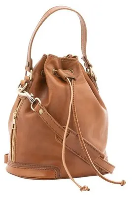 Produktbild von Echtleder Beuteltasche mit Kordelzug und verstellbarem Schultergurt Braun Honey UNICA 24x30x16 cm NAN-4535-MIELE