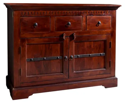 Produktbild von Oxford Kommode Akazie 120x40x90 cm, Farbe: Dunkelbraun lackiert
