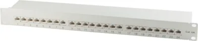 Produktbild von Patchpanel Patchfeld Cat.6A, 24-Port lichtgrau