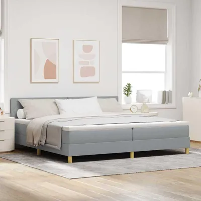 Produktbild von Maison Exclusive - Boxspringbett mit Kissen Hellgrau 200 x 200 cm Stoff