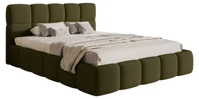 Image de Selsey Cloudy – Lit rembourré 120 x 200 cm, bouclé vert olive