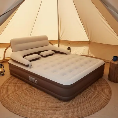 Produktbild von Selbstaufblasende Luftmatratze für Gäste, Aufblasbare Matratze für 2 Personen, Tragbares Luftbett für Camping und Reisen, Integrierte Pumpe, bis 200 kg, 195 x 152 x 40 cm