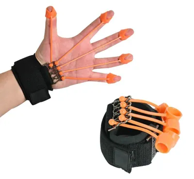 Image de Appareil d'entraînement pour les doigts et les mains, appareil d'entraînement avec bande de résistance, extenseur, renforceur, entraînement flexion-extension