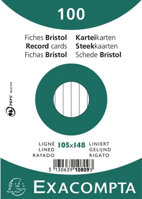Produktbild von EXACOMPTA Karteikarten DIN A6 liniert weiß 100 Karteikarten
