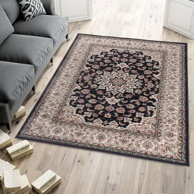 Produktbild von Teppich Orientteppich Klassik Orientalisch Muster - Wohnzimmer -k466a anthratice - Farbe: Schwarz, Grösse: 300 x 400 cm
