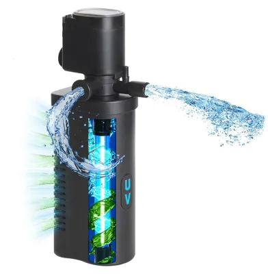 Productafbeelding van Aquariumfilter met U-V-lamp, 4-in-1 dompelpomp voor aquaria van 40-150 liter, 600 l/h