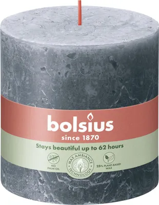 Produktbild von Bolsius Rustik XXL Stumpenkerze 100/100 mm Schieferblau