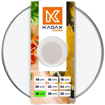 Immagine prodotto di Coperchio in vetro KADAX con manico in silicone "Tolfa", coperchio per pentola resistente al calore, 26 cm