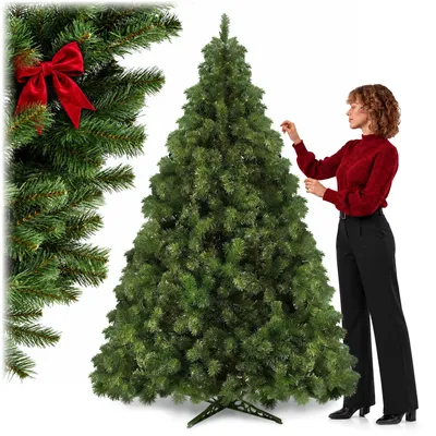 Produktbild von KADAX Künstlicher Weihnachtsbaum, Weihnachtsbaum, 220cm, Tanne, 295 Zweige, KI-generiertes Bild