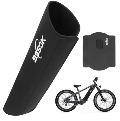 Image de Housse de protection pour batterie de vélo électrique, en néoprène, noire, épaisseur 5 mm, adaptable à la plupart des modèles