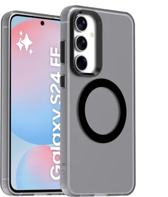 Produktbild von Handyhülle für Samsung Galaxy S24 FE, Hülle Kompatibel mit MagSafe, Schlank Durchscheinend Matt Stoßfest Schutzhülle Schwarz