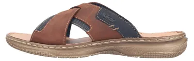 Produktbild von Rieker Herren Pantolette mit Leder und gekreuzten Riemen 21493, Größe:45 EU, Farbe:Braun