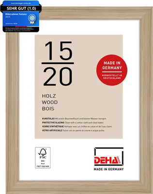 Produktbild von DEHA Design Holz Portraitrahmen, Bilderrahmen Fontana, 15x20 cm, Eiche
