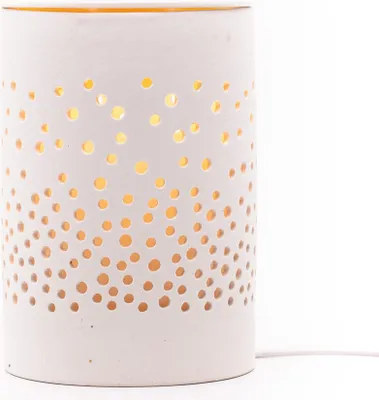 Image de Chauffe-cire électrique en céramique, design moderne à pois