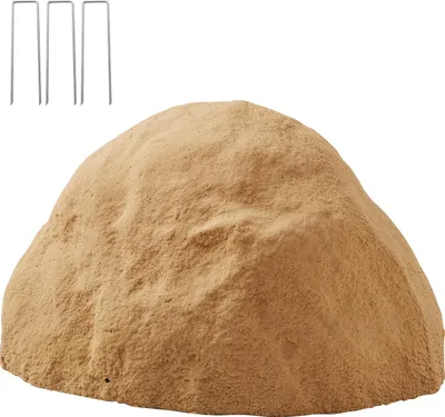 Obrázek produktu pro SucceBuy kryt z umělého kamene pro venkovní použití, dekorativní zahradní kámen, lehký umělý kámen odolný proti povětrnostním vlivům pro terénní úpravy, zahradní a dvorní dekorace, pískově hnědý, velikost M
