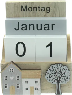Produktbild von Tischkalender "Home", MDF, Holz Maße: 11 x 6 x 14 cm