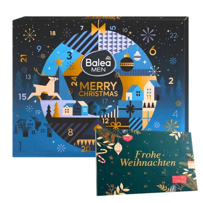 Produktbild von 2er Weihnachtskalender Set - Balea Adventskalender 2026 Pflege Beauty Mann, Herren Männer Advent Kosmetik + Bale Tisch-Adventskalender