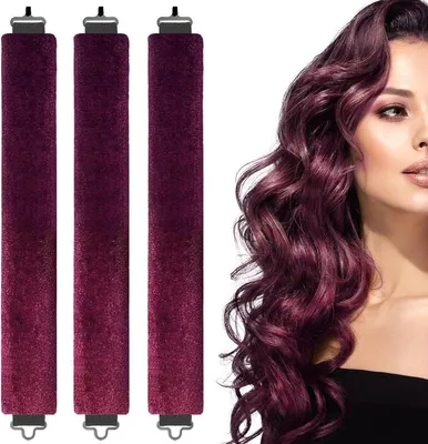 3er Pack Haarwickler ohne Hitze - Hitzefreie Haarrollen - Haarband für Locken über Nacht - Hitzefreie Lockenstäbe für langes